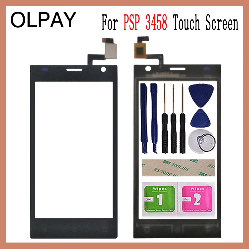 

OLPAY 4.5'' Mobile Touch Glass For Prestigio Wize O3 PSP3458 PSP 3458 DUO Touch Screen Glass Digitizer Panel Sensor Tools