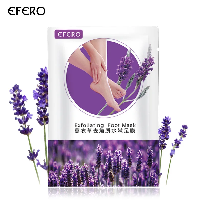 Efero Lavender Essence Foot Mask Detox foot patch Baby Feet Mask Exfoliating Socks for Pedicure Socks Foot Cream for Heels TSLM1