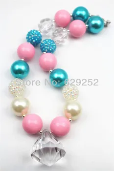 

10pcs lot Xmas Gifts Necklace water drop Purple beads chunky necklaces for girls and kids CB276