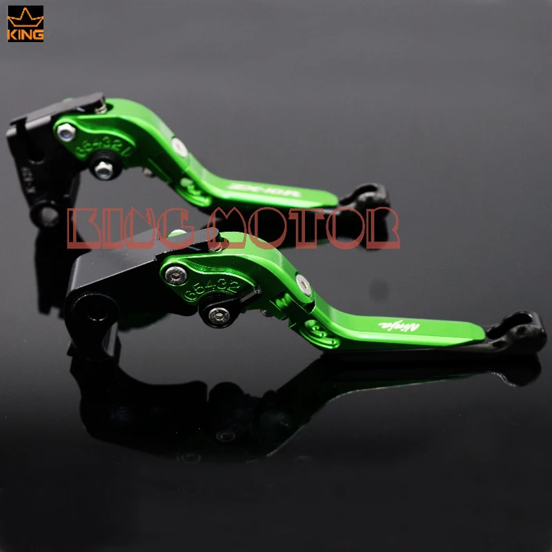 

For KAWASAKI ZX-10R 2006-2013 Motorcycle Accessories Adjustable Folding Extendable Brake Clutch Levers Green