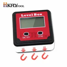 4x90 gradi di precisione digitale bevel angolo Digitale goniometro Inclinometro Level box Scatola Coppia Conica con base magnetica