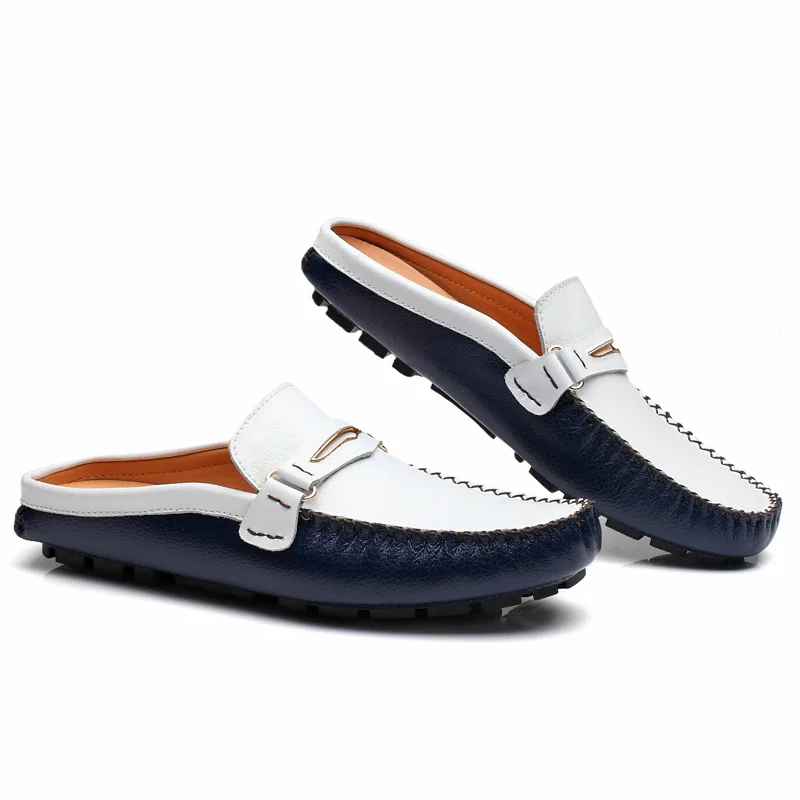 JKPUDUN/Летняя мужская обувь, повседневная Роскошная брендовая мужская обувь, кожаные лоферы, слипоны, итальянская обувь для вождения, мужские мокасины