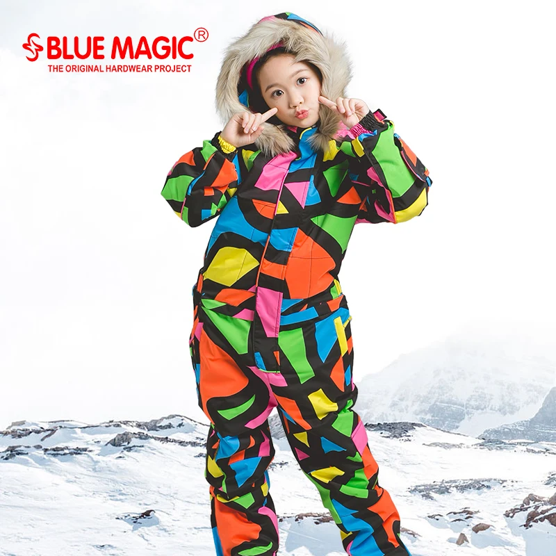 19 trajes de esquí de bluemagic para niños a prueba de agua al aire libre mono niñas snowboard chaqueta impermeable esquí general-30 grados
