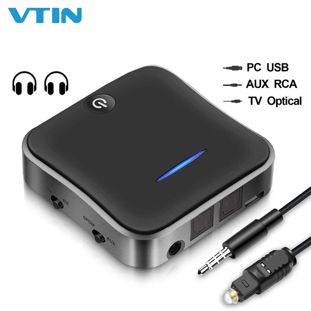 VTIN HIFI беспроводной приемник Bluetooth V5.0 передатчик аудио 3 5 мм AUX/SPDIF оптоволоконный