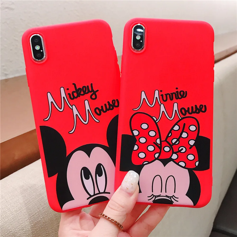 

Mickey Minnie soft shell case For iPhone 7 8 Plus XS Max XR Cases For iPhone X 8 7 6 6S Plus Cover