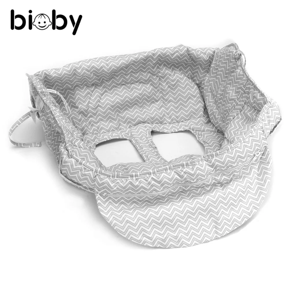 

Gray Baby Portable Shopping Cart Cover Pad Strap Trolley Safety High Chair Seat Pad Polyester Nappy Cover Baby Care Supplies