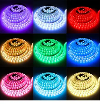 

HiMISS LED 5050 RGB Colorful Soft Strip Light Set 12V High Bright Low Voltage Sting Light