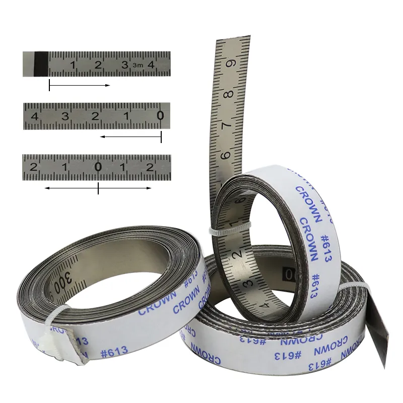 Self-Adhesive Stainless Steel Measure Tape Ruler for Carpentry Workbench Utility 