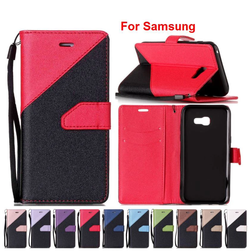 

Flip PU Leather Case Book Covers Hit Color For Samsung Galaxy S8Plus S6 Edge S5 S4 J730 J530 J330 J310 J1 Mini Prime J7 J5 Prime