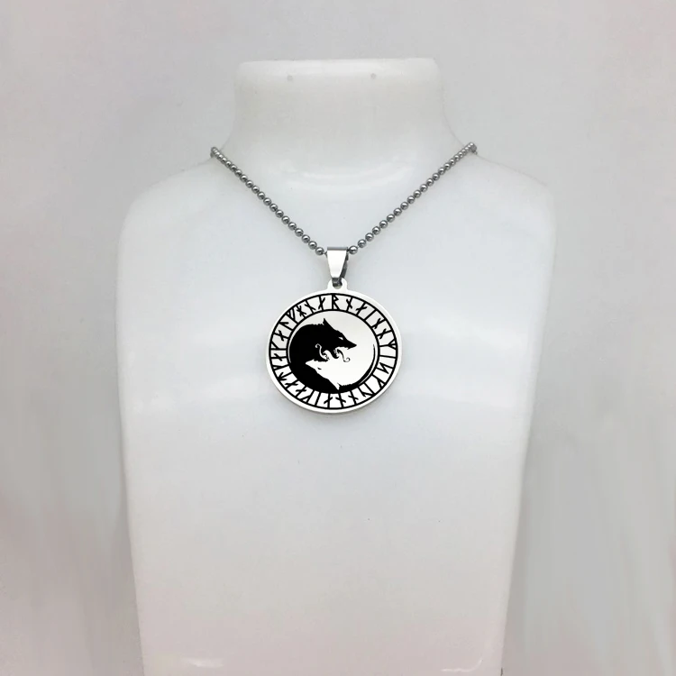 New Arrival Stainless steel Jewelry Yin Yang Wolf Necklace