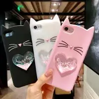 Wholesale(3pcs/lot) Cute Quicksand cat silicon design Case for iPhone 8 / 7 | Мобильные телефоны и аксессуары
