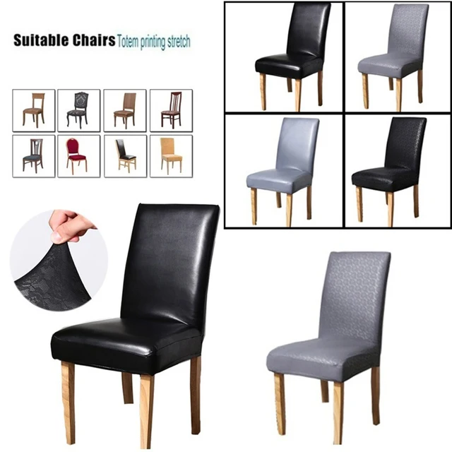 Us 9 02 35 Off Aliexpress Com Fashion Pu Leather Chair Covers Kitchen Bar Dining Hotel Restaurant Wedding Part Decor Banquet Home