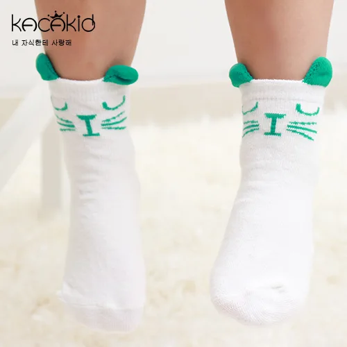 Kacakid/хлопковые носки унисекс для малышей Детские носки-тапочки Носки с рисунком лисы для мальчиков и девочек детские Нескользящие носки - Цвет: S