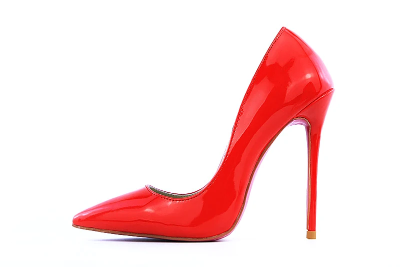 

LTTL Sexy Women Patent Leather Pumps Pointed Toe High Heel Women Slip-on Shoes Rose Red Bottom Wedding Shoes Made In China