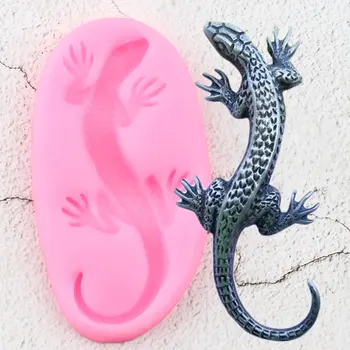 

3D Lizard Gecko Silicone Molds Animals Fondant Cake Decorating Tools Polymer Clay Jewelry Mold Candy Chocolate Gumpaste Mould