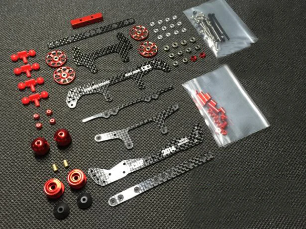 

MS MSL Chassis Modify Parts Set for 1/32 Tamiya Mini 4WD Racing Car Model Carbon Fiber Plates Aluminum Guider Rollers