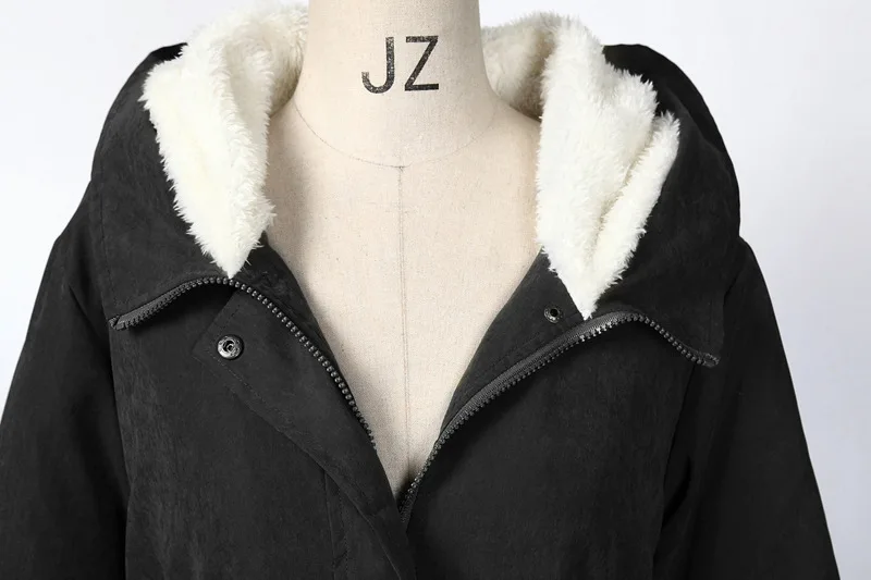 woman parkas 2019 winter warm long appliques pockets cute solid zipper hooded thick female long sleeve parkas korean