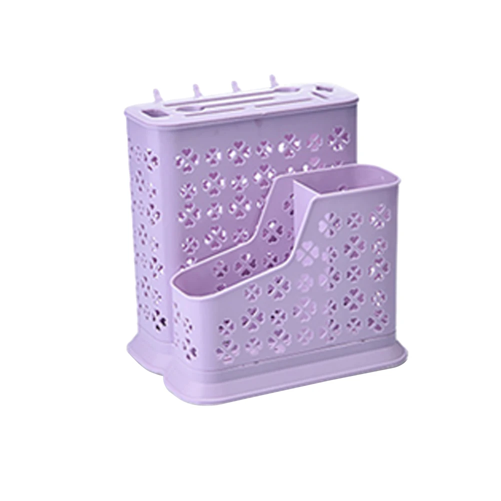 Палочки для еды, дренажная клетка, полый бытовой фиолетовый Многофункциональный держатель для ножей, держатель для губки, подставка для хранения столовых приборов для кухни