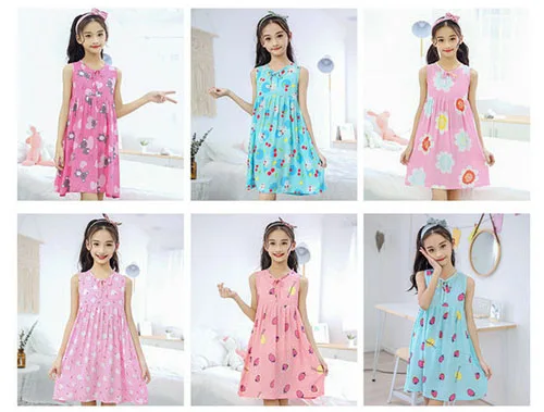 túnica praia vestido crianças crianças casual sundress