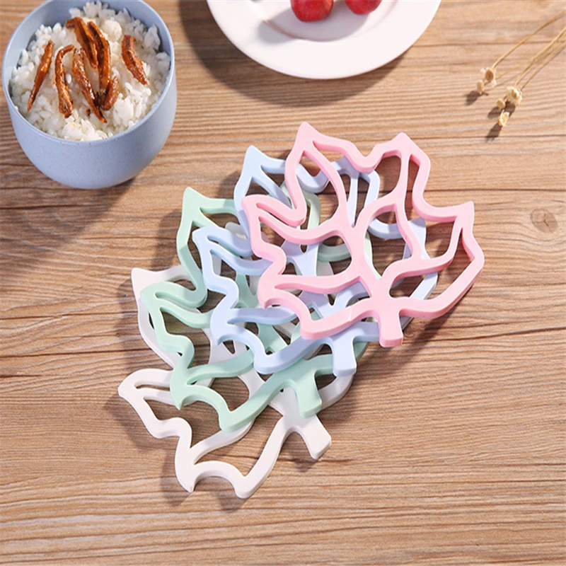 Thick Maple Leaf anti-slip Cookware Placemat Coaster Mats Creative Silicone heat-resistant Pads Table Mat home decor | Дом и сад