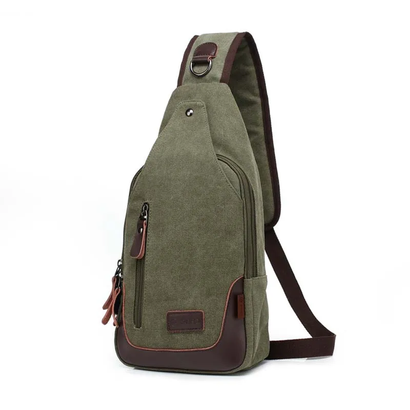 

New Men's Canvas Chest Bag Casual Fashion Shoulder Bag Sports Messenger Bag Men's Outdoor Anti-theft Chest Bag