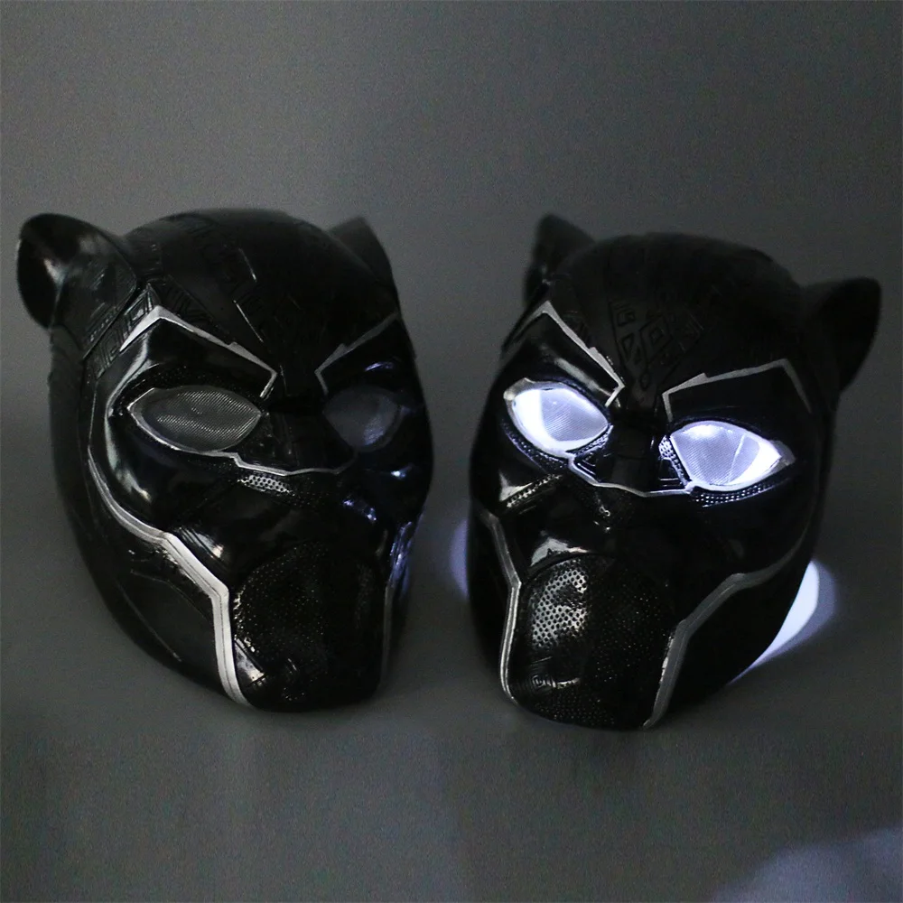 2018 New Black Panther Helmet Cosplay T'Challa Mask Costume Halloween Helmet Handmade PVC prop (13)