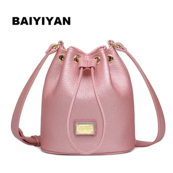 

New Fashion PU Leather Women Messenger Bag Designer Chain Bucket Bag Ladies Handbag Crossbody Shoulder Bag