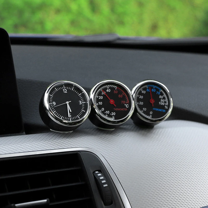 

Round Shape Car Automobile Digital Clock Auto Watch/Thermometer/Hygrometer Car Interior Decoration Ornament Car Styling