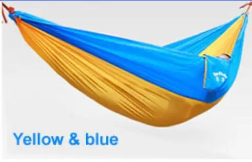 230*90 см гамак кемпинг выживания гамак-парашют наружные гамаки или внутри для туризма в поход Охота Досуг - Цвет: YELLOW BLUE