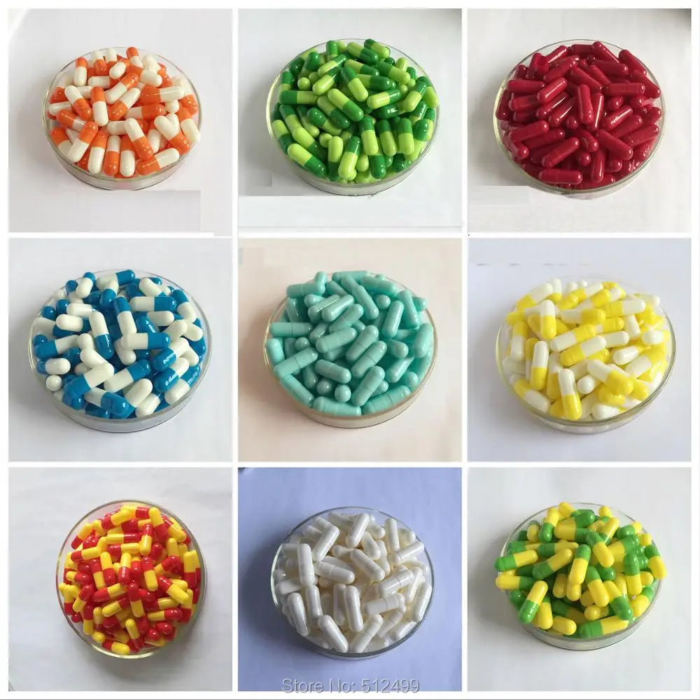 0 200pcs/lot.0 size High quality colored hard gelatin empty capsules