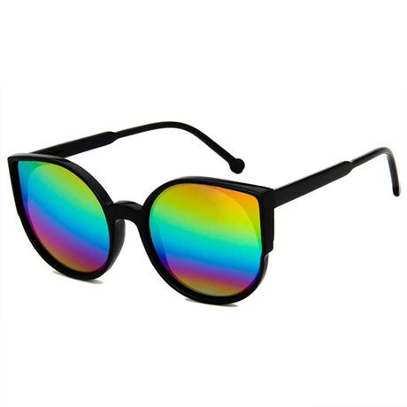 Винтажные Круглые Солнцезащитные очки кошачий глаз, женские Брендовые очки, Ретро стиль, женские зеркальные солнцезащитные очки с покрытием, очки для вождения - Цвет линз: G4