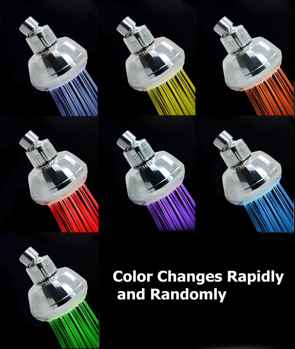 

9814A/B Direct Factory LED Shower Head Home Bathroom New Romantic Adjustable Automatic 360 Degree 7 Color