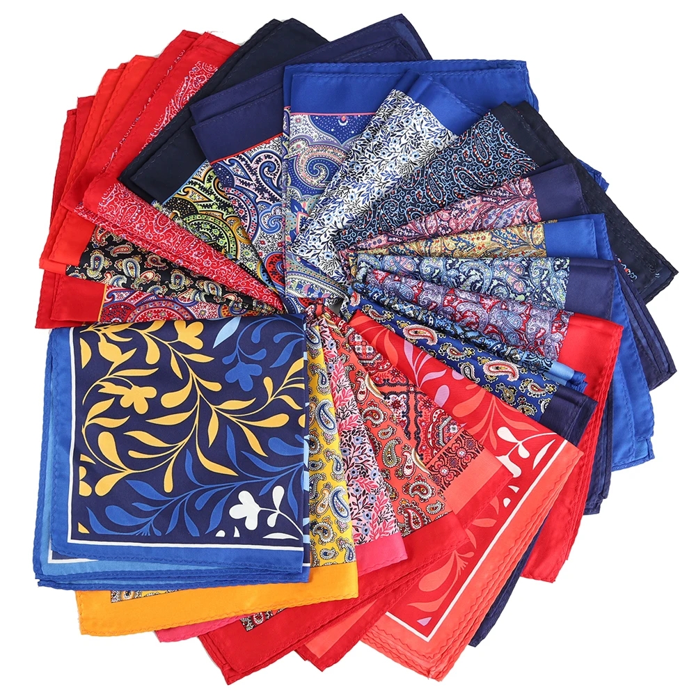 

Luxury 33 x 33CM Mans Floral Flower Pocket Square Hankies Chest Towel Big Size Handkerchief For Men's Suit Wedding Party