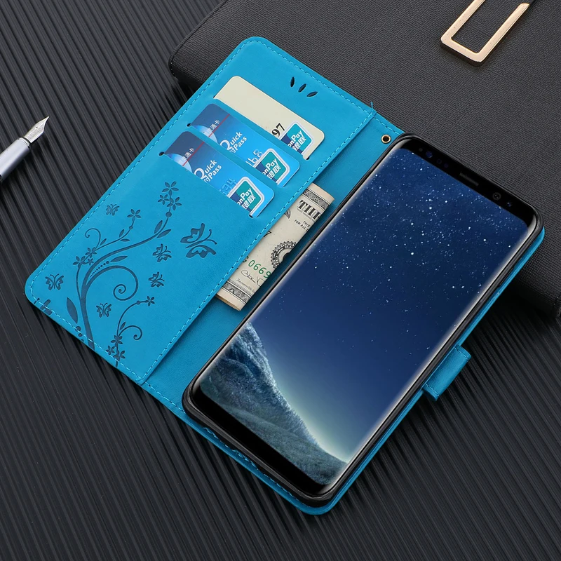 Кожаный чехол-кошелек для Samsung Galaxy A3 A5 2017 S10 S10e A6 A8 A9 J4 J6 Plus 2018 A10 A30 A50 M10 M20 M30 мягкий