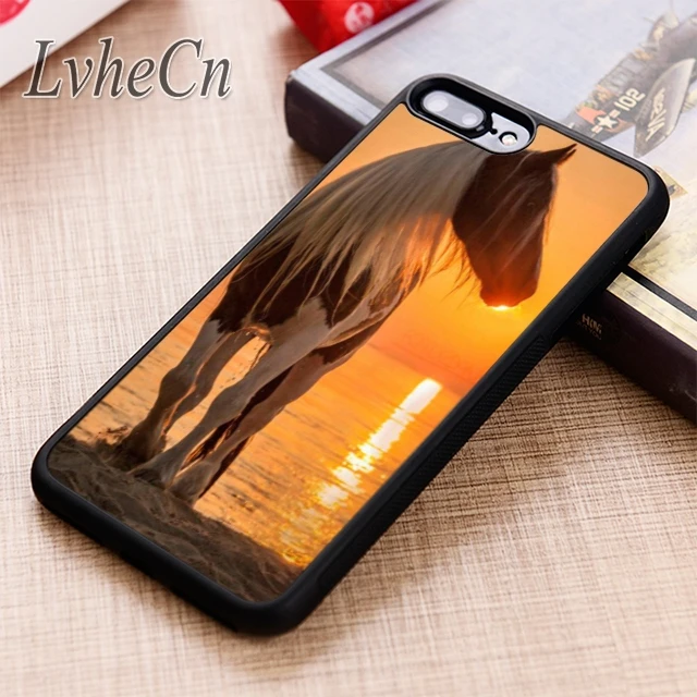 Чехол для телефона LvheCn SUNSET HORSE iPhone 5 6 6s 7 8 plus X XR XS max 11 12 Pro Samsung Galaxy S7 edge S8 S9 S10|Бамперы|