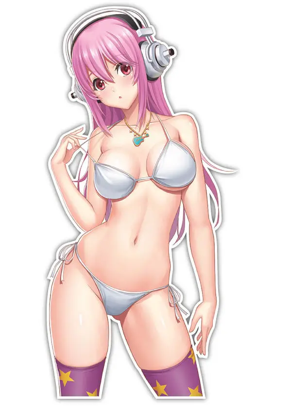 HotMeiNi 3D Автомобильные наклейки Super Sonico Nitro Anime винил JDM автомобильные оконные