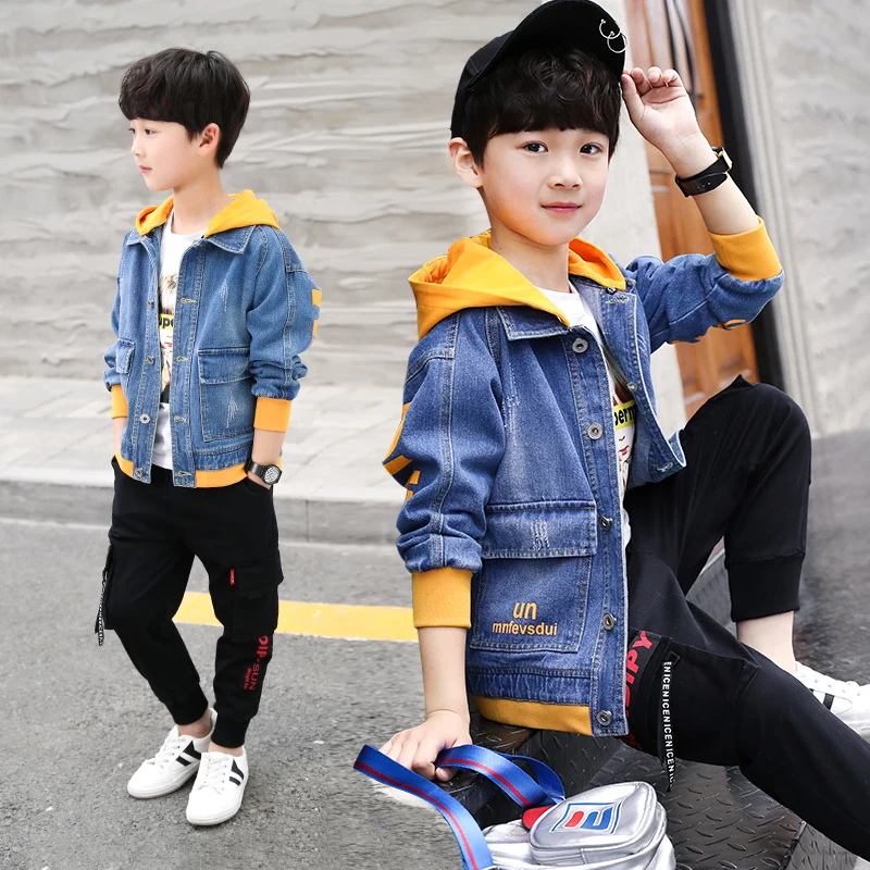 

2019 Spring Autumn Boy Boy Handsome Denim Jacket Coat