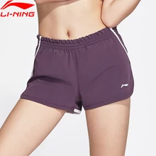 Li-Ning, женские шорты для бега, быстросохнущие, полиэстер, дышащие, обычная посадка, подкладка, удобные, спортивные шорты AKSN138 WKD593