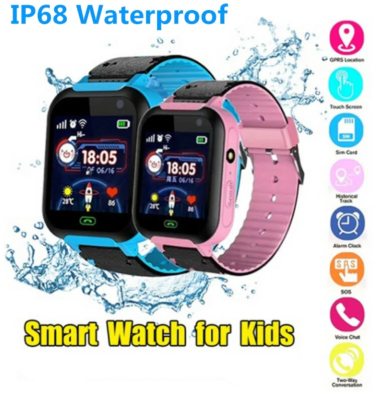 

IP68 Waterproof Children's Watch Kids Smart Watch Anti-lost GPRS LBS Location Tracker SOS Call SIM Camera For Child Gift 3E17