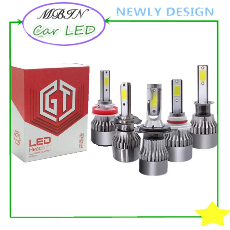 

Universal MBIN K3 COB kits upgrade from S2 c6 LED headlight H1/H3/H7/H8/H11/9005/9006/880/881 4800LM 36W 6000k front fog bulb