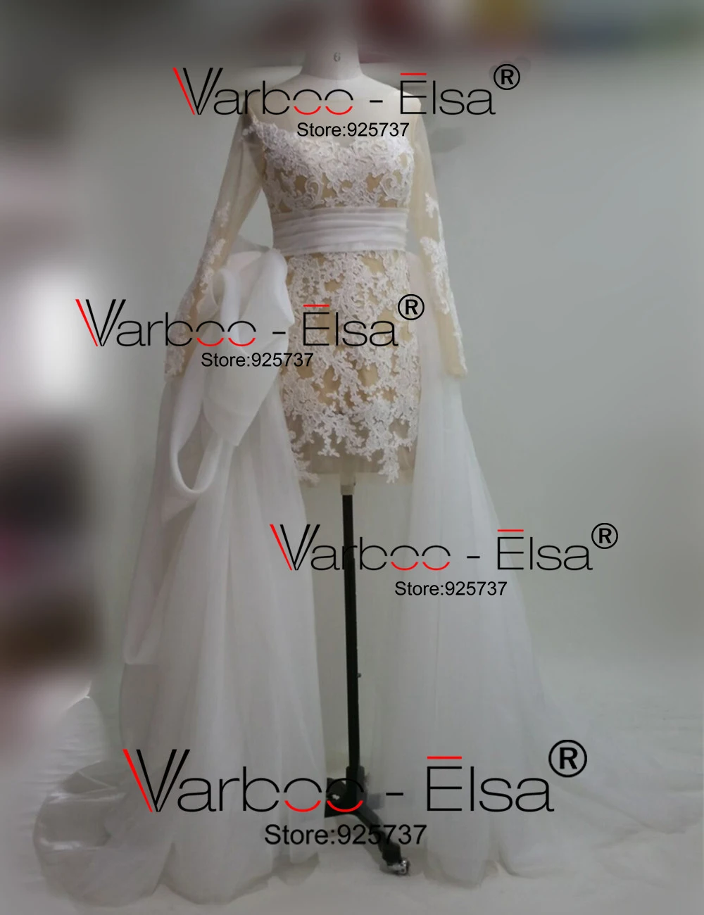 Vestido Novia 2018 свадебное платье из тюля со съемным шлейфом короткое спереди длинное