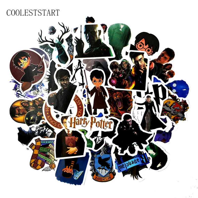 

50Pcs/pack Harry Potter Stickers For Motorcycle Skateboards Laptops Suitcases Refrigerators Toys American Film Style Stickers
