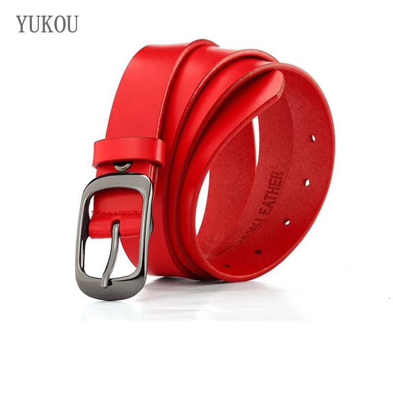

2019 Women'S Strap Casual Fashion Genuine Leather Belt Women Strap Pure Color Cowskin Belts Top Quality Best Seller