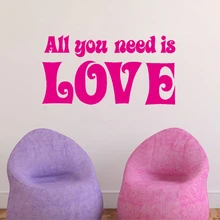 The Beatles Quotes Vinyl Wall Sticker Lettering Art words “All You Need Is Love” Wall Decals For Home Bedroom Decoration