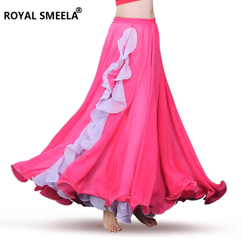 Горячая Распродажа,, высокое качество, новые юбки для танца живота, юбка для танца живота, костюм, платье для тренировок или выступлений-6011 - Цвет: Hot Pink