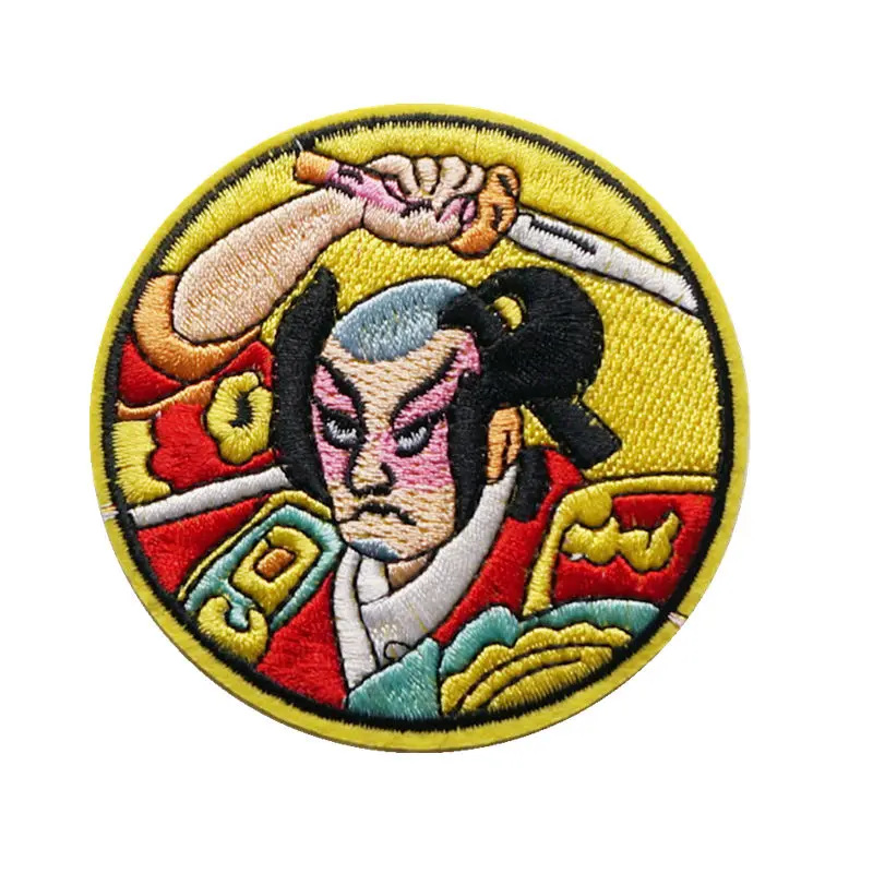 

8CM Embroidered Patch Japan Warrior Sew Iron On Soldier Embroidery Patches Badges For Bag Jeans Hat T Shirt DIY Appliques Craft