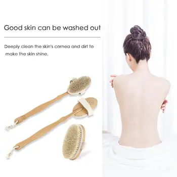 

1Pc Bath Shower Brush Long Handle Body Cleansing Back Shower Brush Soft Bristles Body Massager Brush for Men and Women