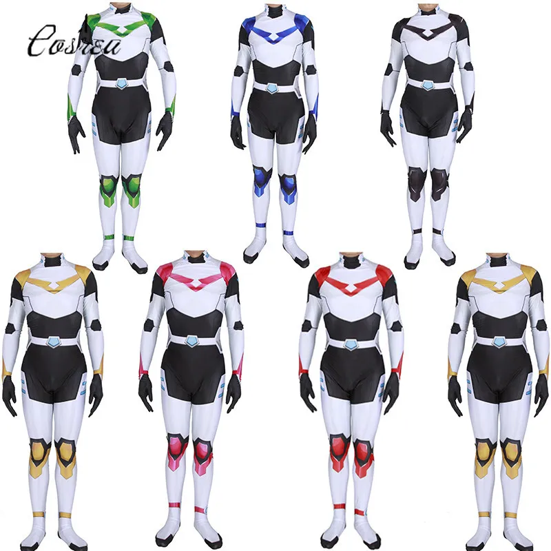 

Voltron Cosplay Defender of The Universe Zipper Bodysuit Onesie Adult Spandex Bodysuit Men Halloween Costumes for Men Suit