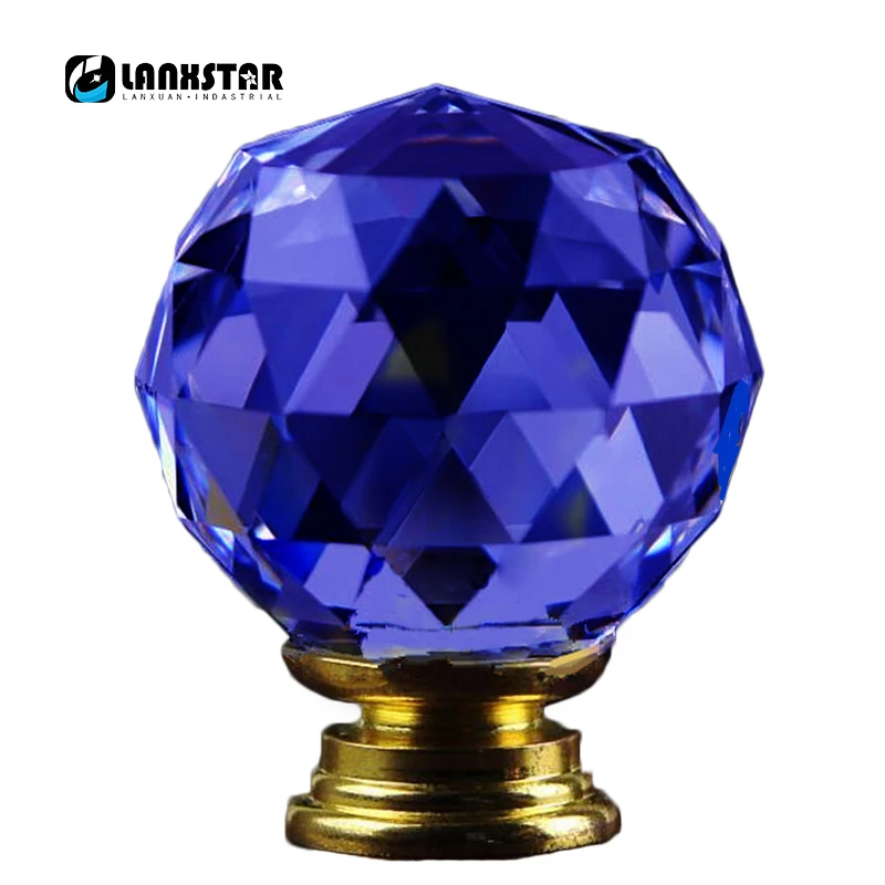Blue Crystal Handle Knobs Furniture Jewelry Box Kids Room Door Pull
