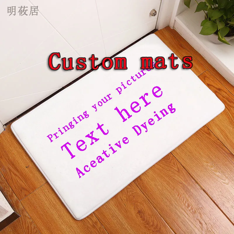 40x60cm doormat Custom mat anti-slip door mat, printed your design picture photo, customized Carpet for Bath Door Living Room - Цвет: Белый